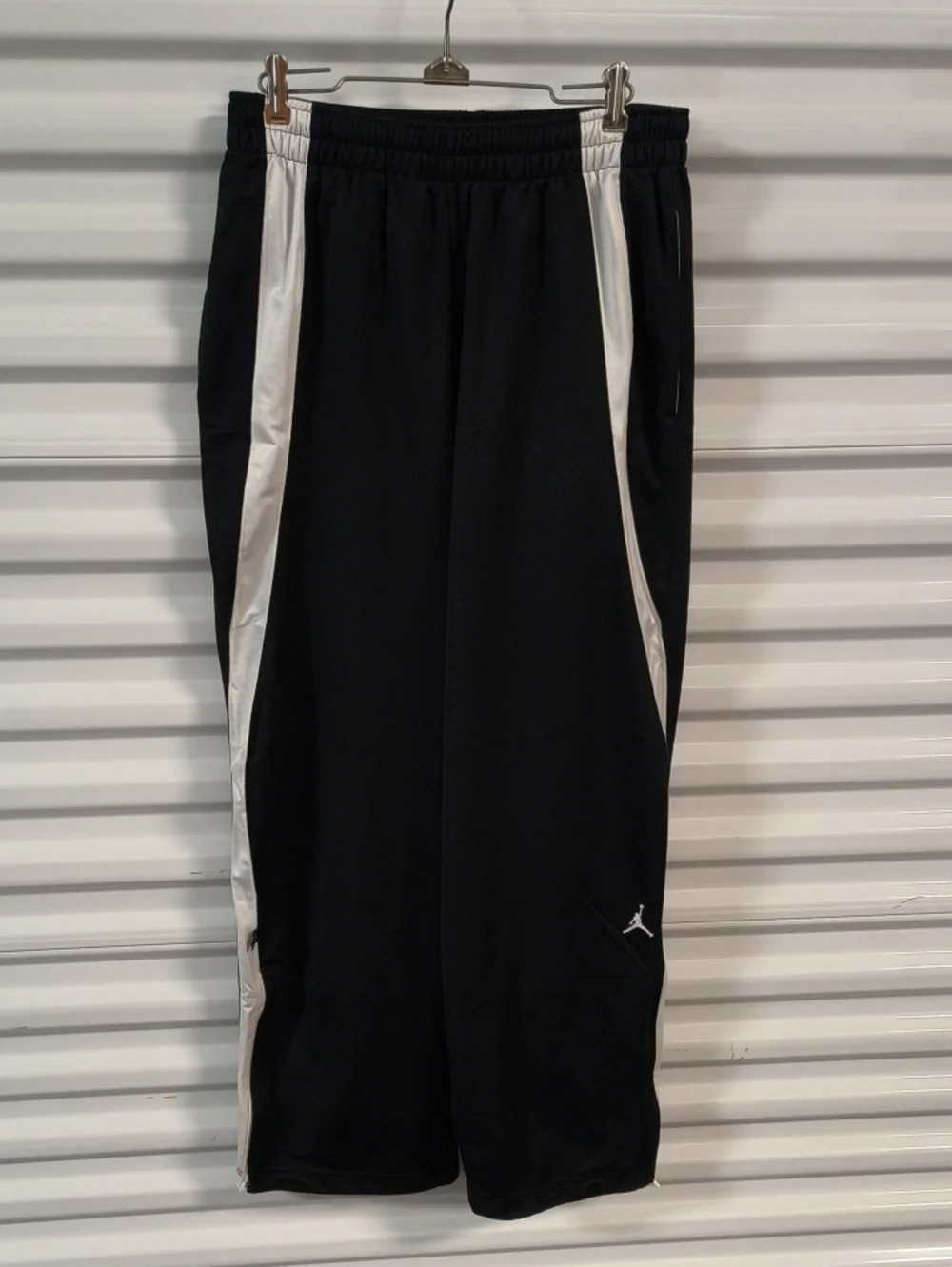 Vtg Jordans Basketball Drawstring Joggers Pants With Side Zipper Size L